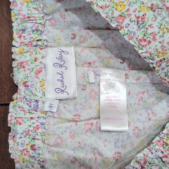 Rachel Riley girl pajamas. Pink and yellow floral. Size 8. - Picture 6 of 7